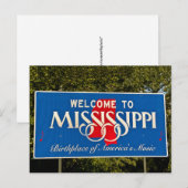 Welkomstteken voor Mississippi Briefkaart (Voorkant / Achterkant)