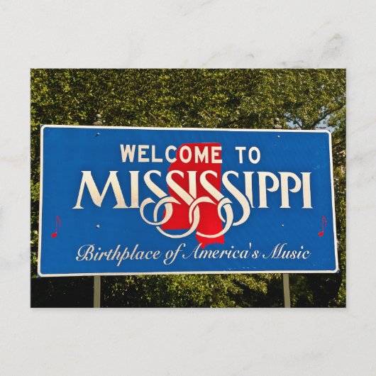 Welkomstteken voor Mississippi Briefkaart (Voorkant)