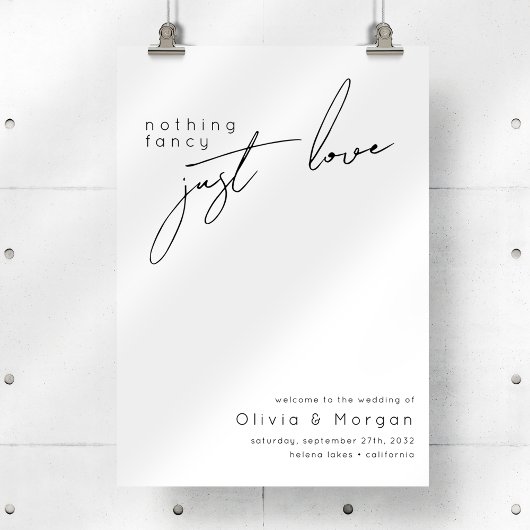 Welkomstteken voor modern script huwelijk poster