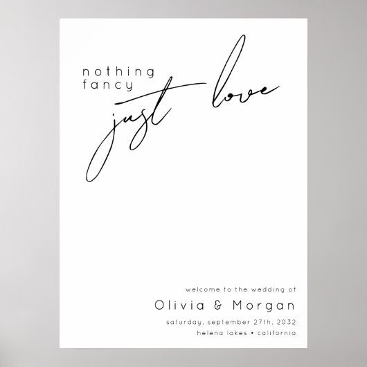 Welkomstteken voor modern script huwelijk poster (Voorkant)