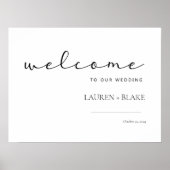 Welkomstteken voor modern script huwelijk poster (Voorkant)