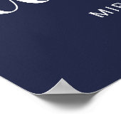 Welkomstteken voor modern Script Navy Blue Wedding Poster (Hoek)