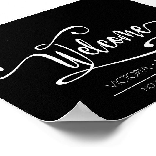 Welkomstteken voor moderne bruiloft poster (Hoek)