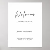 Welkomstteken voor moderne bruiloft poster (Voorkant)