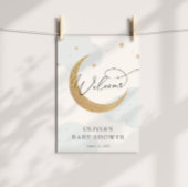 Welkomstteken voor Moon en Stars Baby shower Poster