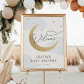Welkomstteken voor Moon en Stars Baby shower Poster