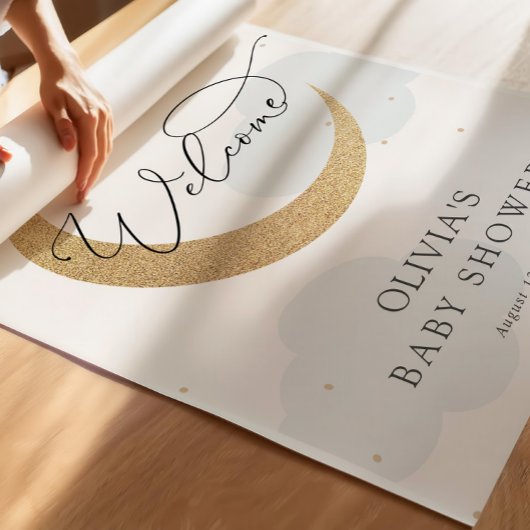 Welkomstteken voor Moon en Stars Baby shower Poster