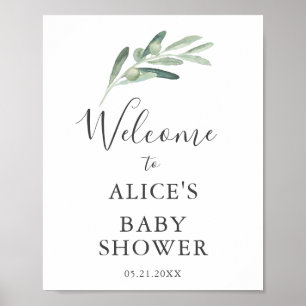 Welkomstteken voor olijfBaby shower Poster