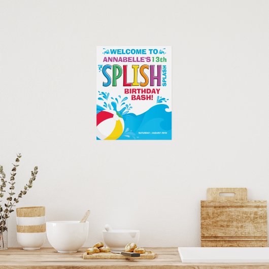 Welkomstteken voor pool poster (Keuken)