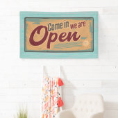 Welkomstteken voor Retro Open voor Bedrijven Spandoek (Insitu)
