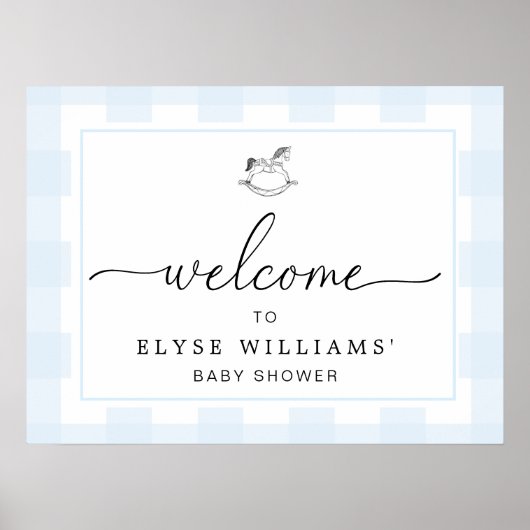 Welkomstteken voor RockHose Blue Gingham Poster (Voorkant)