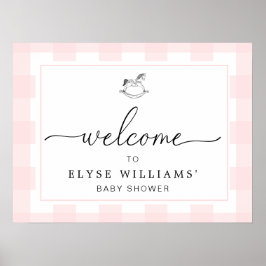 Welkomstteken voor Rockslangroze Gingham Poster