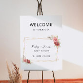 Welkomstteken voor roos bruiloft poster