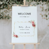 Welkomstteken voor roos bruiloft poster