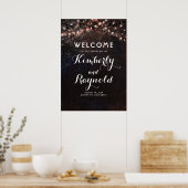 Welkomstteken voor roos Gold Rustic Tree Weddensch Poster (Keuken)