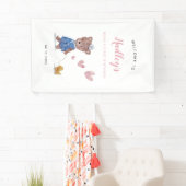 Welkomstteken voor roze Teddy Bear Birthday Party Spandoek (Insitu)