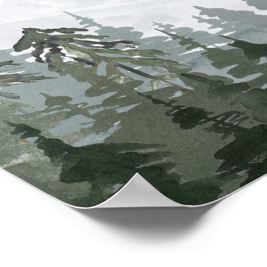 Welkomstteken voor Rustic Mountain Pine Tree Wedde Poster (Hoek)