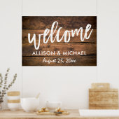 Welkomstteken voor Rustic Wood Wedding | EDITABELE Poster (Keuken)