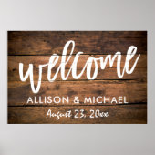 Welkomstteken voor Rustic Wood Wedding | EDITABELE Poster (Voorkant)