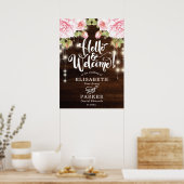 Welkomstteken voor Rustic Wood Wedding Poster (Keuken)