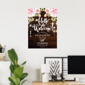 Welkomstteken voor Rustic Wood Wedding Poster (Thuiskantoor)