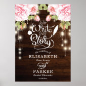 Welkomstteken voor Rustic Wood Wedding Poster (Voorkant)