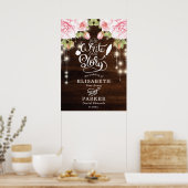 Welkomstteken voor Rustic Wood Wedding Poster (Keuken)