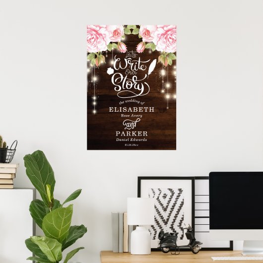 Welkomstteken voor Rustic Wood Wedding Poster (Thuiskantoor)