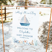 Welkomstteken voor Sailboot Boy Baby shower Poster