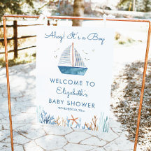 Welkomstteken voor Sailboot Boy Baby shower
