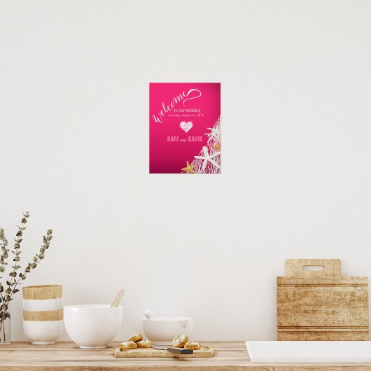 Welkomstteken voor Starfish Netting Wedding | fusc Poster (Keuken)