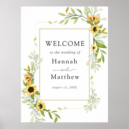 Welkomstteken voor Sunflower Weddenschap Poster (Voorkant)