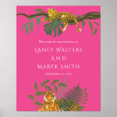 Welkomstteken voor Tropical Safari Animal Wedding Poster (Voorkant)