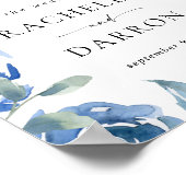 Welkomstteken voor usty Blue en Blue Floral Poster (Hoek)