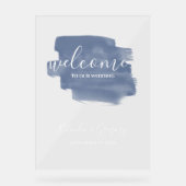 Welkomstteken voor usty Blue Waterverf Weddenschap Acryl Bord (Voorkant)