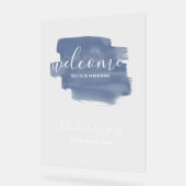 Welkomstteken voor usty Blue Waterverf Weddenschap Acryl Bord (Hoek)