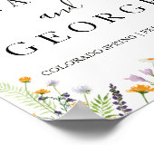 Welkomstteken voor wildbloemen bruiloft poster (Hoek)