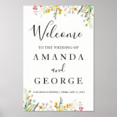 Welkomstteken voor wildbloemen bruiloft poster (Voorkant)