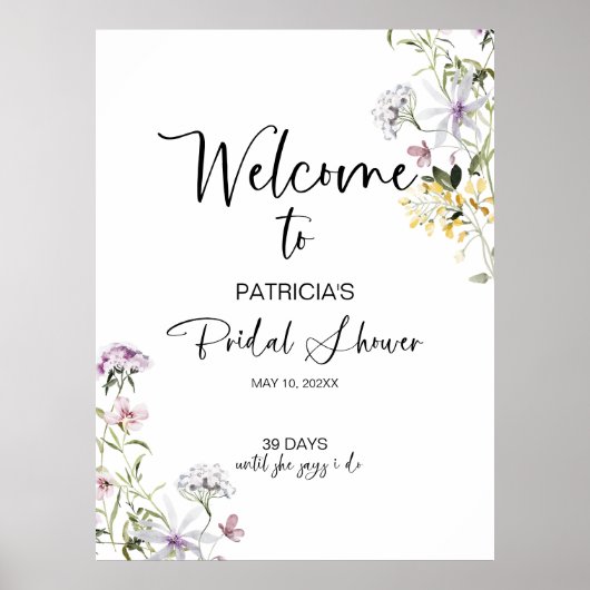 Welkomstteken voor Wilde Vrijgezellenfeest Poster (Voorkant)