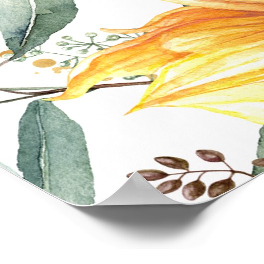 Welkomstteken voor zonnebloemen Vrijgezellenfeest Poster (Hoek)