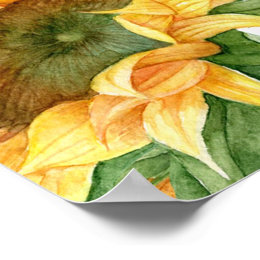 Welkomstteken voor zonnebloempitten Baby shower Poster (Hoek)