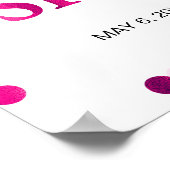 Welkomstteken vrijgezellenfeest | Magenta Confetti Poster (Hoek)