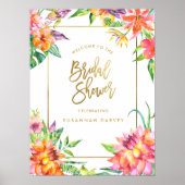 Welkomstteken vrijgezellenfeest | Tropische Waterv Poster (Voorkant)