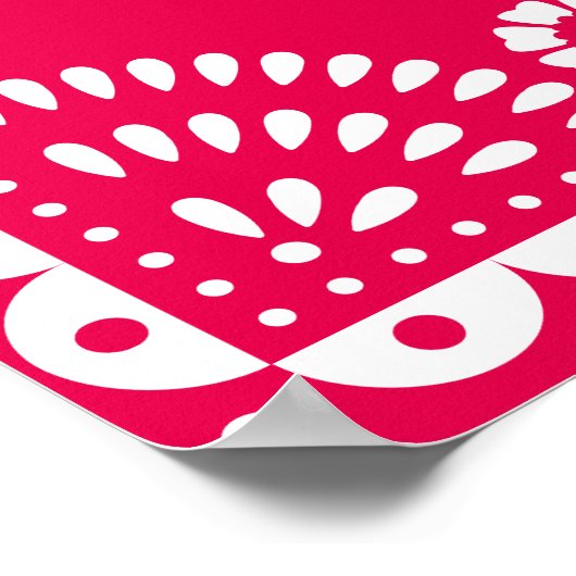 Welkomstteken warm roze papel Picado Weddenschap Poster (Hoek)