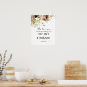 Welkomstteken waterverf Flowers Fall Weddenschap Poster (Keuken)
