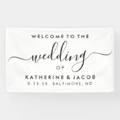 Welkomstteken - Welkomstscript bruiloft Spandoek (Horizontaal)