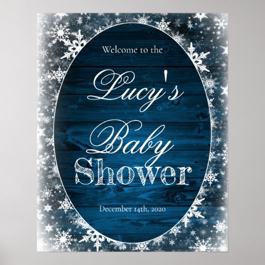 Welkomstteken winter Baby shower Poster (Voorkant)