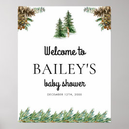 Welkomstteken winterbijl Baby shower Poster