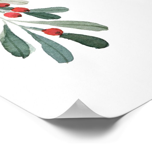 Welkomstteken winterkerstfeest Floral bruiloft Poster (Hoek)