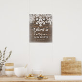 Welkomstteken wintersneeuwvlok Baby shower Poster (Keuken)